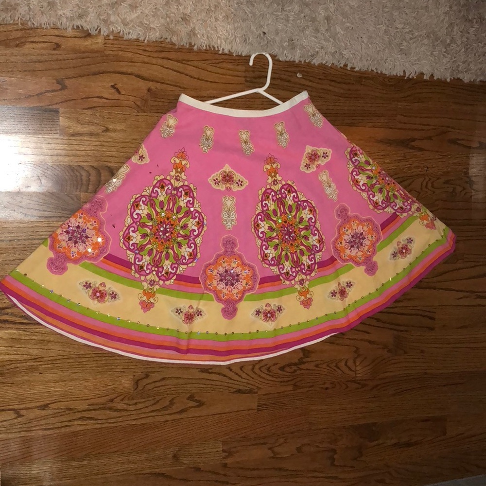 Hot Pink Floral Skirt